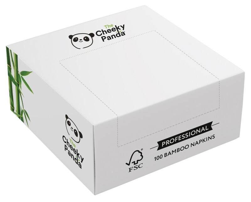 The Cheeky Panda Cocktail Servietten 2 lagig Bambus  Weiß 40 x 40 cm 100 Stück