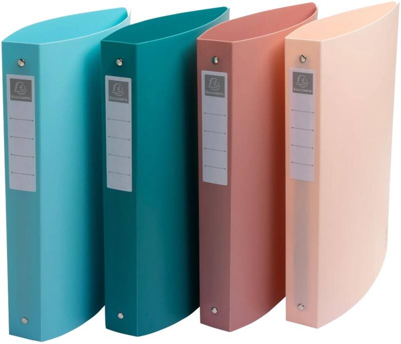 Exacompta Skandi 30 mm Ringbuch PP (Polypropylen) DIN A4 4 Ringe Farbig sortiert 51470E 4 Stück