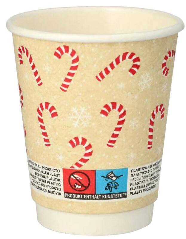 PAPSTAR Candy Einweg Becher 200 ml 80 mm Creme 25 Stück