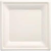 PAPSTAR pure Einweg Teller Zuckerrohr Weiß 200 mm 50 Stück