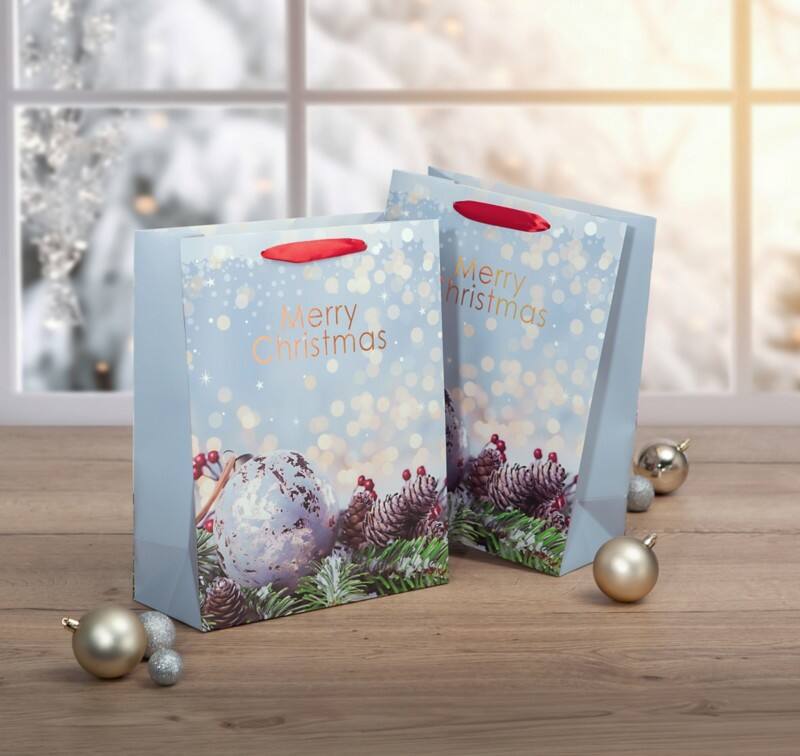 Sigel Geschenktüte Weihnachten Papier Mehrfarbig 26 x 12 x 33 cm 5 Stück