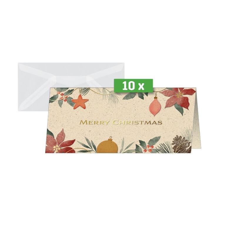 Sigel Weihnachtskarte + Briefumschlag DS095 21,8 x 21 cm Mehrfarbig 10+10 Stück