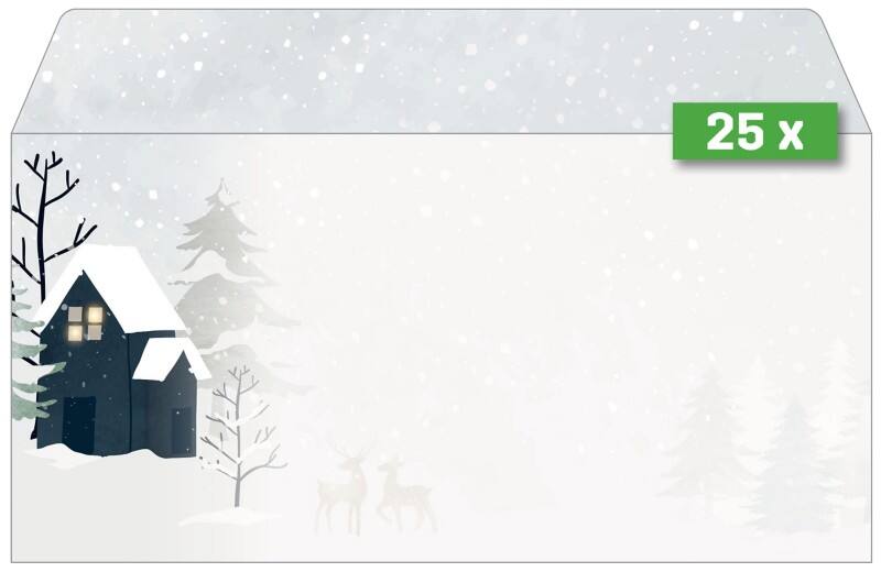 Sigel Weihnachten Briefumschläge 2211,10,9 cm Grau 25 Stück