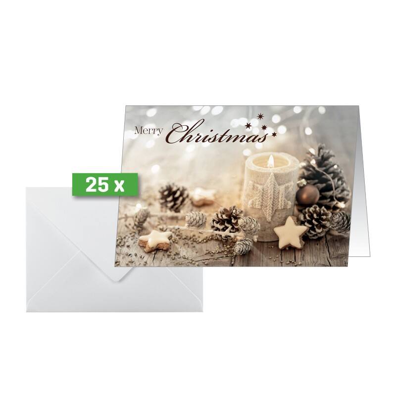 Sigel Weihnachtskarte + Briefumschlag DS098 21,1 x 15,1 cm Mehrfarbig 25+25 Stück
