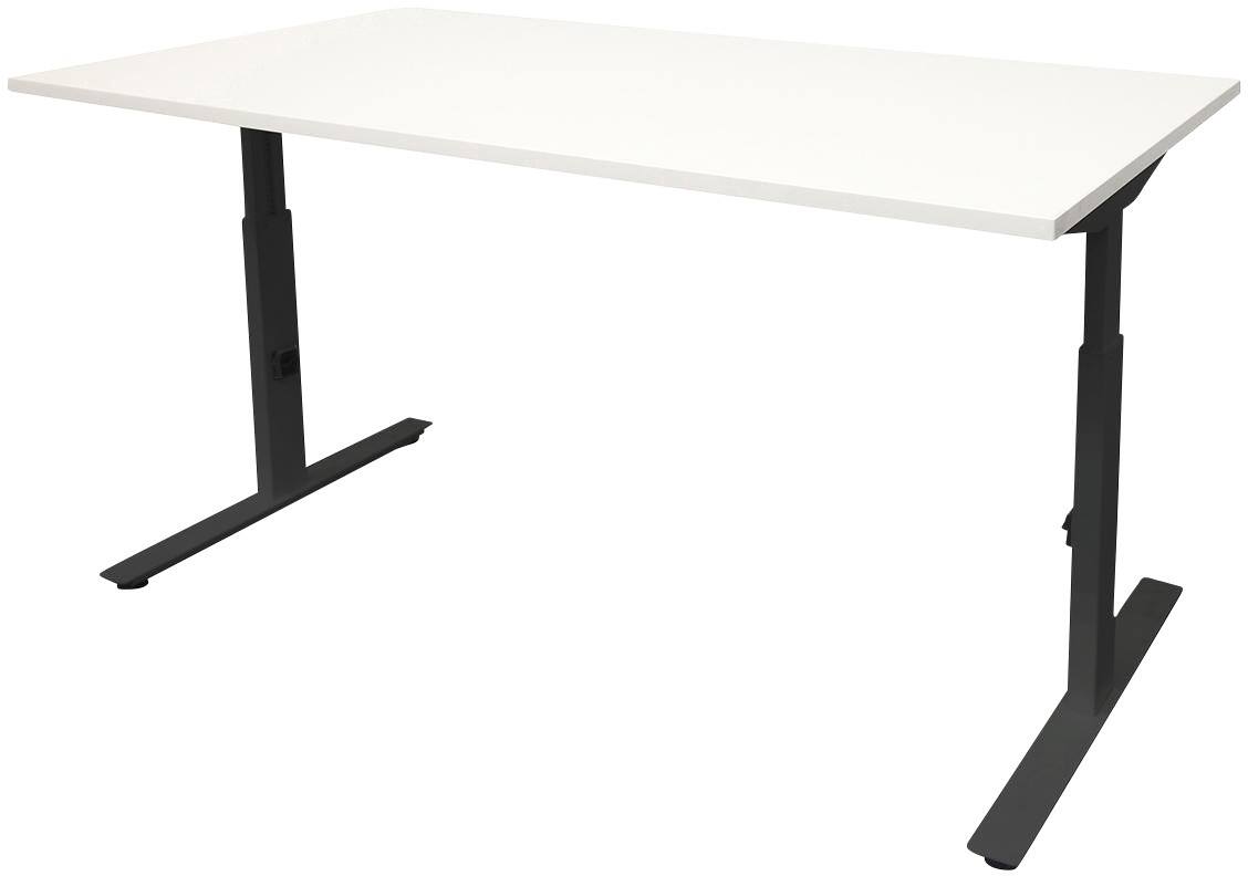 Schaffenburg Linesto Plus Sitz-Stehschreibtisch Rechteckig Kreide weiß T-Fuß 1.800 (B) x 800 (T) x 750 (H) mm Melamine