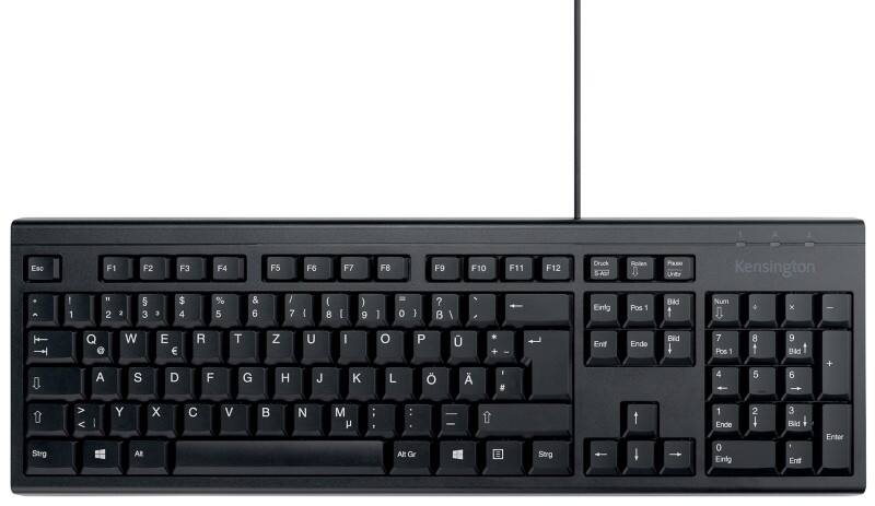Kensington EQ KB100 Kabelgebundene Full-Size Tastatur K63727DE QWERTZ 1,5 m USB-A Kabel Schwarz