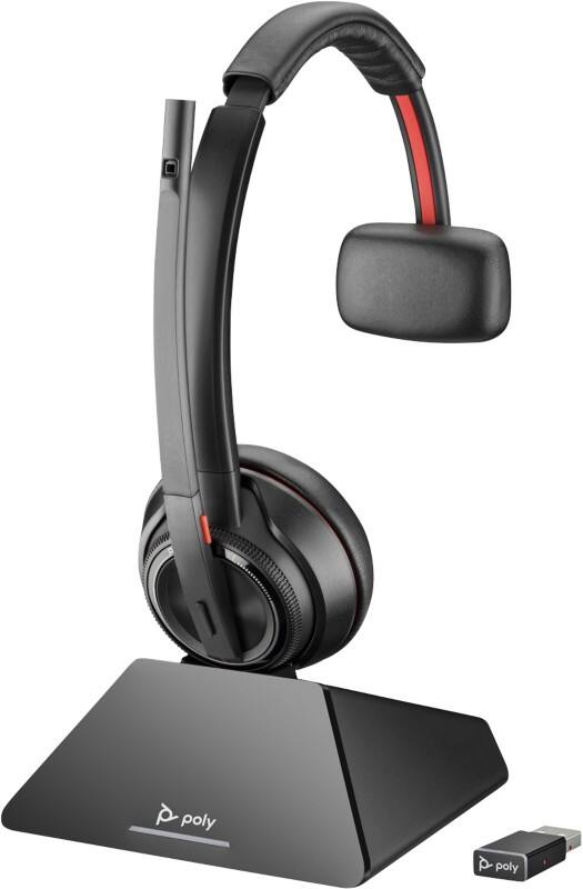HP Poly Savi Kabellos Headset Kopfbügel Mit Bluetooth Active Noise Cancelling Mit Mikrofon Mono 8210-M Schwarz