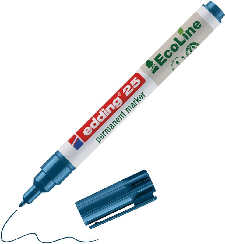 edding ecoline E-25 Permanentmarker  Rundspitze  - 1 mm Blau Nachfüllbar