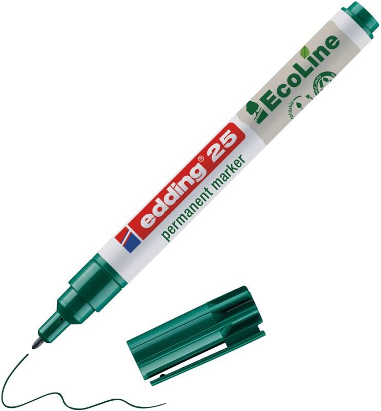 edding ecoline E-25 Permanentmarker  Rundspitze  - 1 mm Grün Nachfüllbar