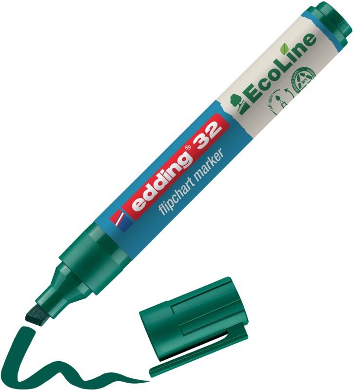 edding ecoline E-32 Flipchart-Marker Keilspitze  - 5 mm Grün Nachfüllbar