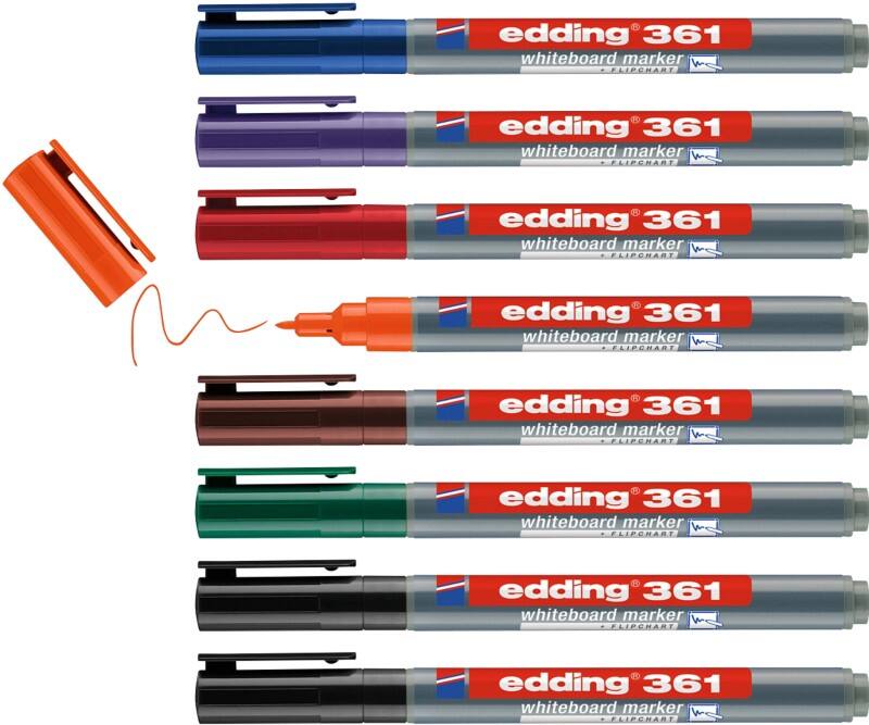 edding E-361 Whiteboard-Marker Farbig Sortiert Rundspitze 1 mm 8 Stück