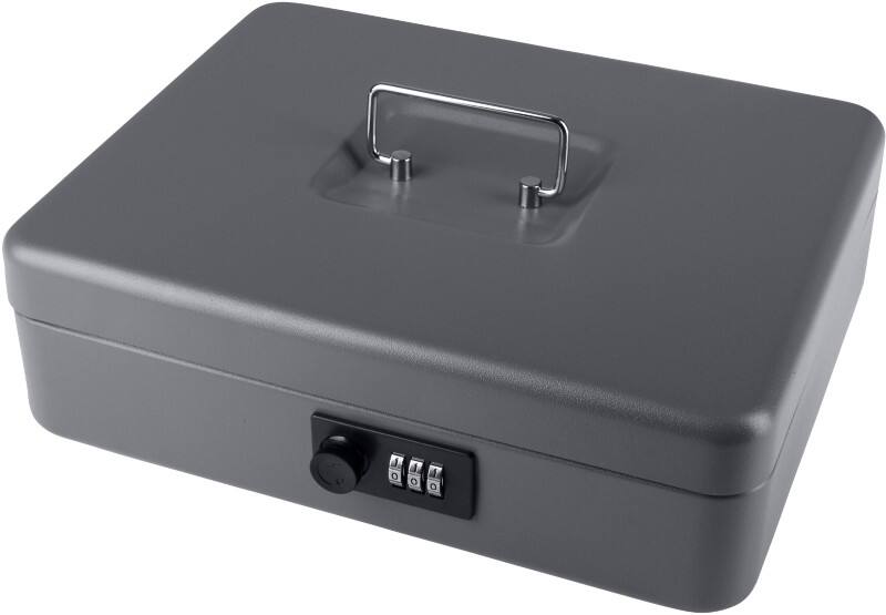 Pavo Geldkassette Kombinationsschloss 1 Fach 300 x 240 x 90 mm Dunkelgrau