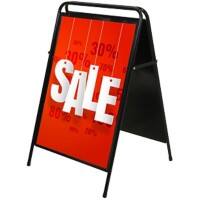 SHOWDOWN Bodenschild Bodenstehend 2 Flächen 70  x 100 cm Stahl Schwarz Wetterbeständig