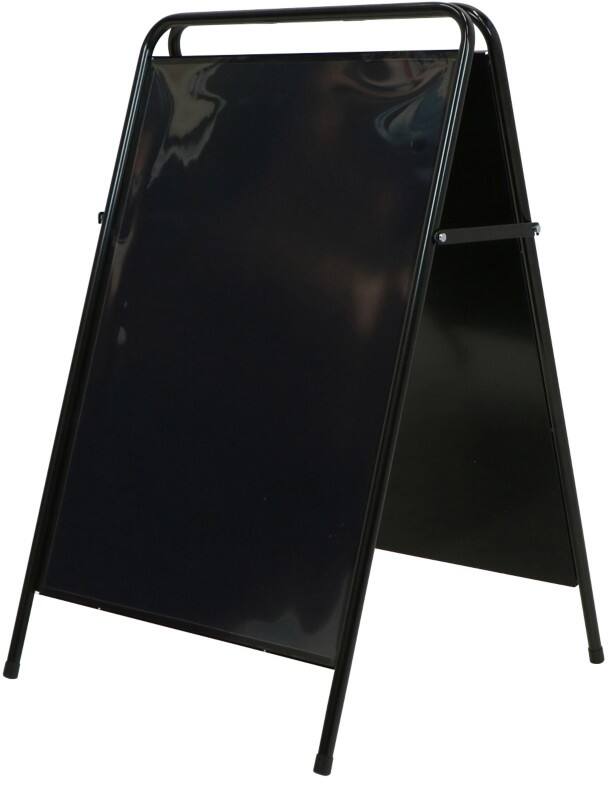 SHOWDOWN Kundenstopper Bodenstehend 2 Flächen A1 Stahl Schwarz Wetterbeständig