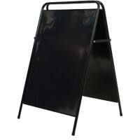 SHOWDOWN Kundenstopper Bodenstehend 2 Flächen A1 Stahl Schwarz Wetterbeständig