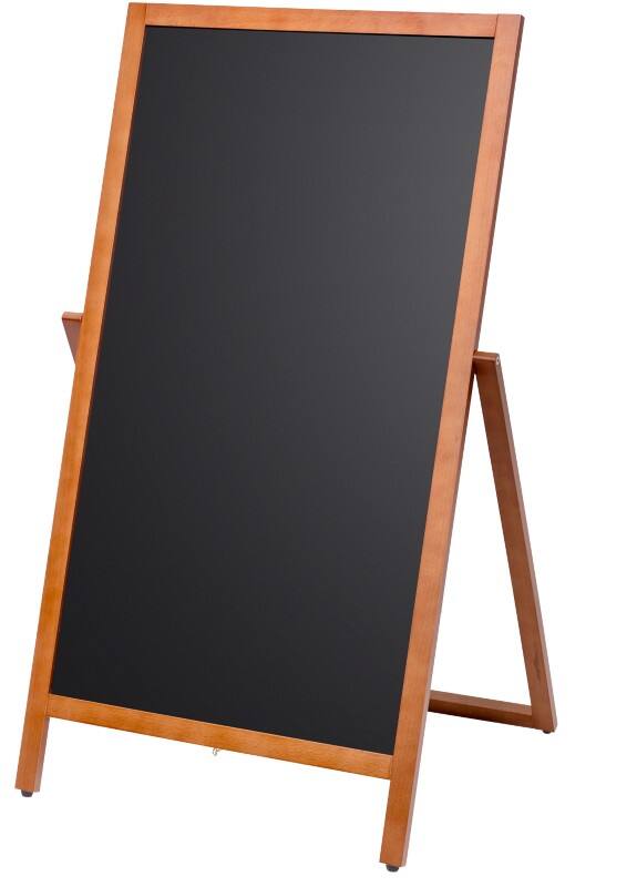 SHOWDOWN Kundenstopper Bodenstehend 2 Flächen Holz Braun Wetterbeständig