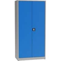 Universal Schrank Metall 4 Fachböden 950 x 500 x 1.950 mm Grau, Hellblau