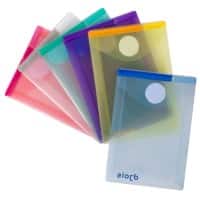 Djois Color Collection Aufbewahrungstaschen DIN A7 Klettverschluss PP (Polypropylen) Hochformat 1,33 (B) x 9 (T) x 17 (H) cm Farbig Sortiert 6 Stück