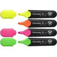 Schneider Job Textmarker Mehrfarbig Breite Filzspitze - 5 mm 4 Stück