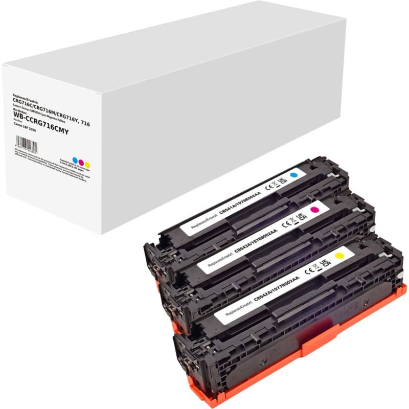 CRG716CMY Kompatible Canon Tonerkartusche Cyan, Magenta, Gelb 3er-Pack