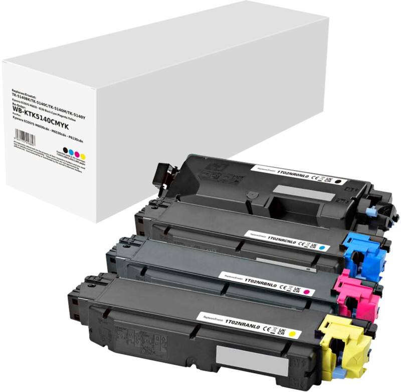 TK-5140K/C/M/Y Kompatible Kyocera Tonerkartusche Schwarz, Cyan, Magenta, Gelb 4er-Pack