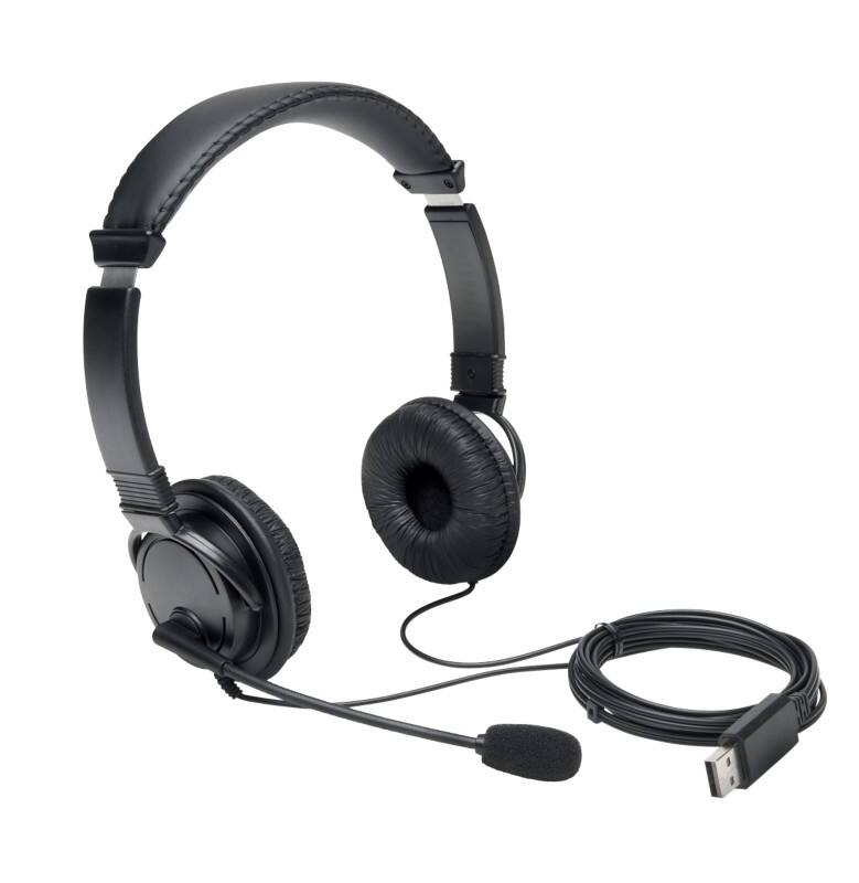 Kensington Verkabelt Headset Kopfbügel USB Mit Mikrofon Stereo K97601WW Schwarz