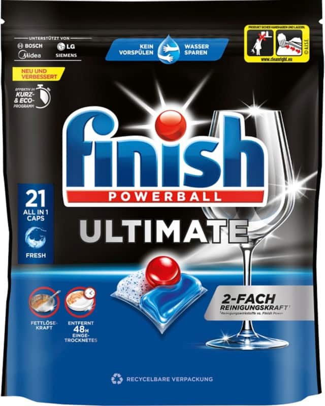Finish Ultimate Fresh Spülmaschinentabs 3310970 Fresh 21 Stück