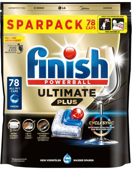 Finish Ultimate Plus Spülmaschinentabs 3310942 Fresh 78 Stück