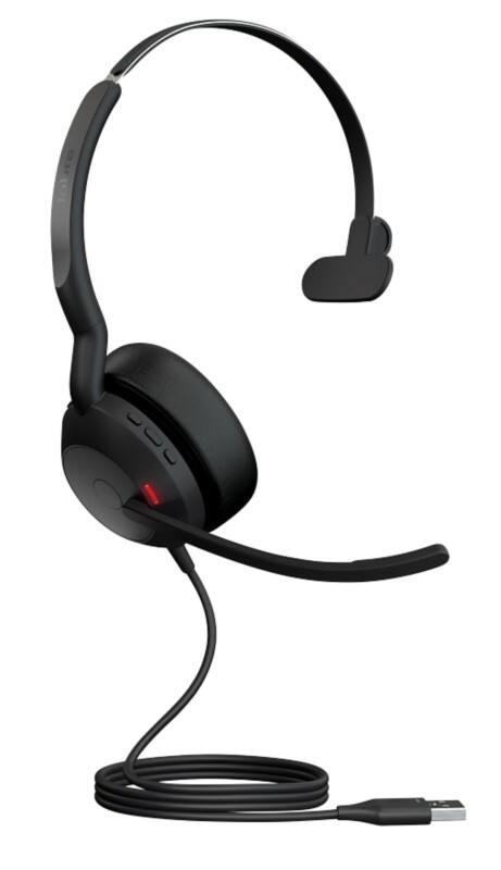 Jabra Evolve2 50 UC Verkabelt Headset Kopfbügel USB Ohne Bluetooth Mit Mikrofon Mono Schwarz