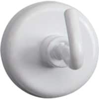 Maul Kreisförmig Hakenmagnet Weiß 3 kg Tragfähigkeit 25 mm 5 Stück