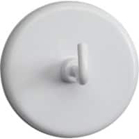 Maul Kreisförmig Hakenmagnet Weiß 12 kg Tragfähigkeit 47 mm 5 Stück