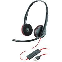 poly Plantronics C3220 Verkabelt Headset Kopfbügel USB Noise Cancelling Microphone Mit Mikrofon Stereo Rot, Schwarz