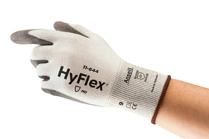 Ansell HyFlex Mechanical Protection Mehrweg Arbeitshandschuhe HPPE, Nylon, Spandex und PU (Polyurethan) Extra Extra Extra Large (XXXL) Grau, Weiß 12 Paar
