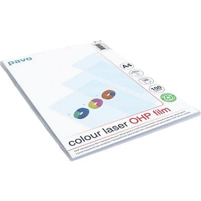 Pavo Colour Laser Folie DIN A4 Transparent 21 cm x 29,7 cm 50 Stück