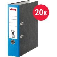 Viking Breit Ordner A4 80 mm Dunkelblau, Schwarz 2 Ringe Pappkarton Wolkenmarmor Hochformat  20 Stück