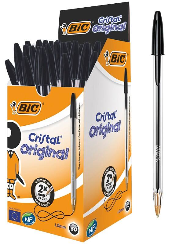 BIC Cristal Original Kugelschreiber Schwarz Mittel 0,4 mm 50 Stück