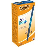 BIC Soft Feel Kugelschreiber Blau Mittel 0.4 mm Nachfüllbar 12 Stück