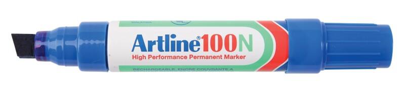 Artline 100N Permanentmarker Extra Breit Keilspitze 7,5 - 12,0 mm Blau Nachfüllbar Wasserbeständig 12 Stück