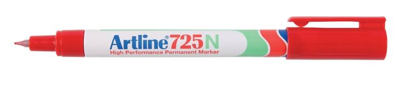 Artline 725N Permanentmarker Extra Fein Rundspitze  - 0,4 mm Rot Nachfüllbar Wasserbeständig 12 Stück