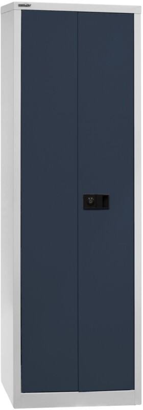 Bisley Flügeltürenschrank Stahl 4 Fachböden abschließbar 600 x 400 x 1.950 mm Anthrazit, Hellgrau