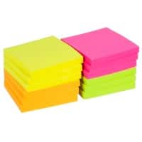 Office Depot Haftnotizen 76 x 76 mm Färbig sortiert Neon 12 Blöcke à 100 Blatt