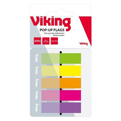 Viking Haftmarker Rechteckig 1,2 x 7 x 4,5 cm Färbig sortiert Pop Up 5 Stück à 40 Streifen