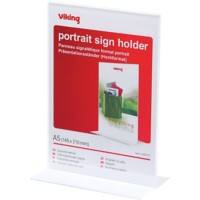 Viking Tischaufsteller DIN A5 1 T-Form 14,9 (B) x 8,3 (T) x 21,4 (H) cm Transparent