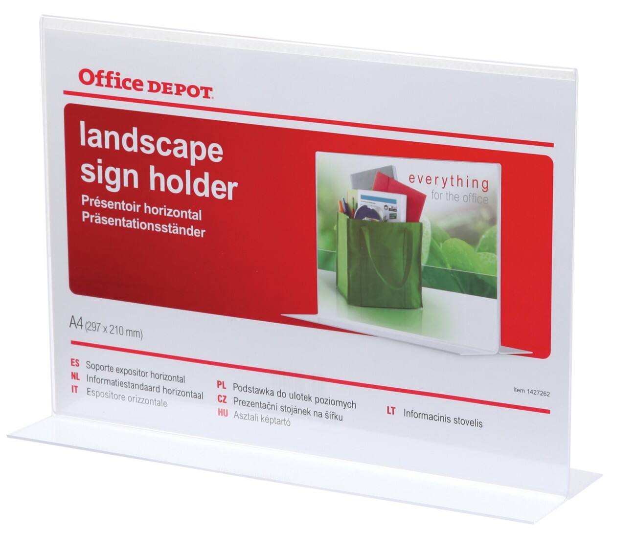 Office Depot Querformat Schildhalter A4 Transparent Kunststoff 297 x 85 x 214mm