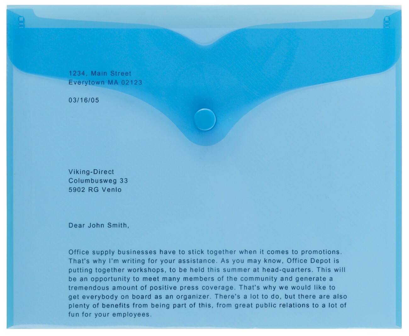 Office Depot Aufbewahrungstaschen 1430478 DIN A5 Blau Polypropylen 5 Stück