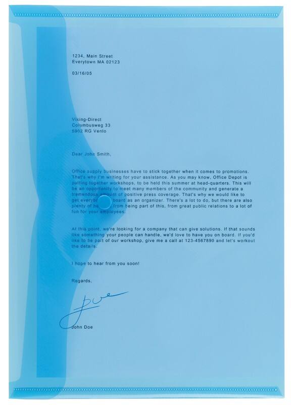 Viking Dokumentenmappe A4 Druckknopf PP (Polypropylen) Quer 23,5 (B) x 33,5 (H) cm Blau 5 Stück