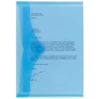 Office Depot Dokumentenmappe DIN A4 Druckknopf PP (Polypropylen) Quer 23,5 (B) x 33,5 (H) cm Blau 5 Stück