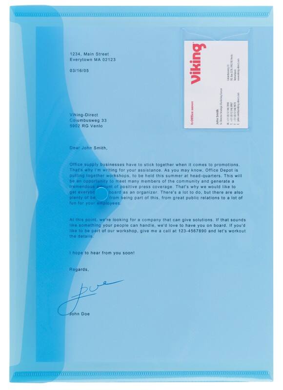 Viking Dokumentenmappe A4 Druckknopf PP (Polypropylen) Hoch und Quer 23,5 (B) x 33,5 (H) cm Blau 5 Stück