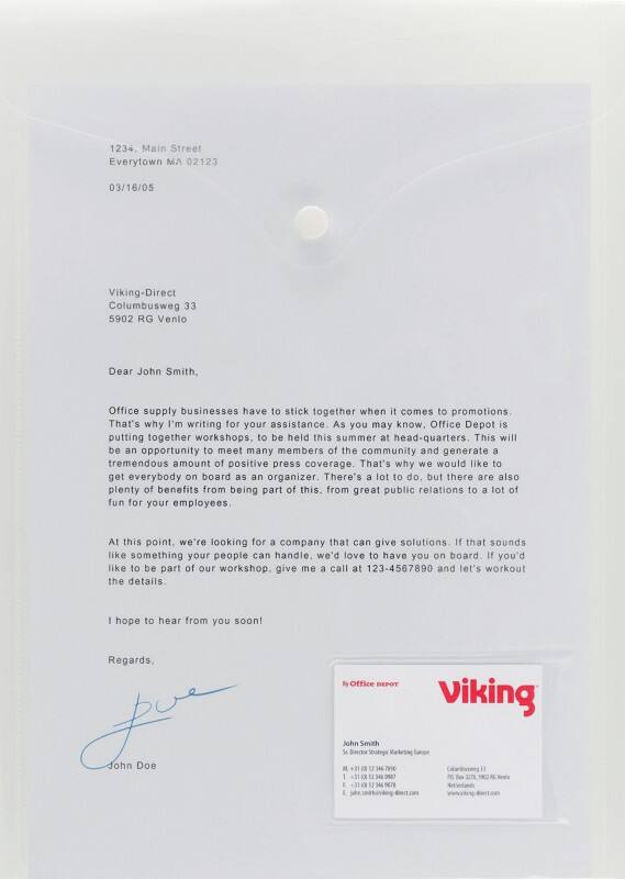 Viking Dokumentenmappe A4 Druckknopf PP (Polypropylen) Hoch 23,7 (B) x 33,2 (H) cm Transparent 5 Stück