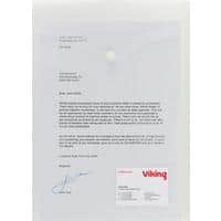 Viking Dokumentenmappe A4 Druckknopf PP (Polypropylen) Hoch 23,7 (B) x 33,2 (H) cm Transparent 5 Stück